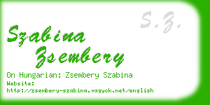 szabina zsembery business card